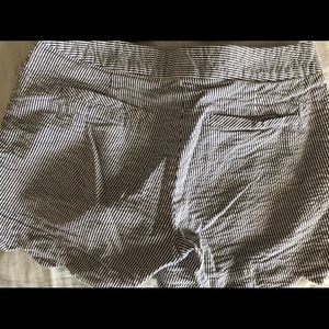 Scalloped pinstripe shorts